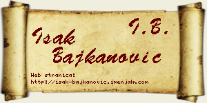 Isak Bajkanović vizit kartica